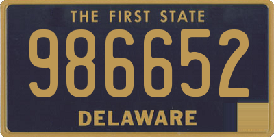 DE license plate 986652