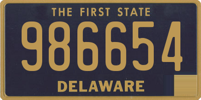 DE license plate 986654