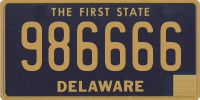 DE license plate 986666