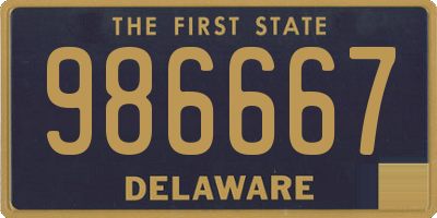 DE license plate 986667