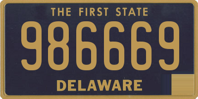 DE license plate 986669