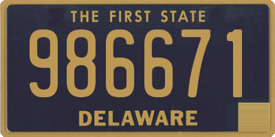 DE license plate 986671