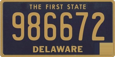 DE license plate 986672