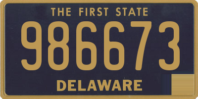 DE license plate 986673