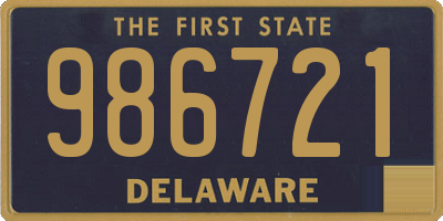 DE license plate 986721