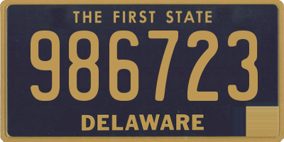 DE license plate 986723