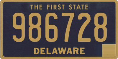 DE license plate 986728