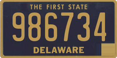 DE license plate 986734