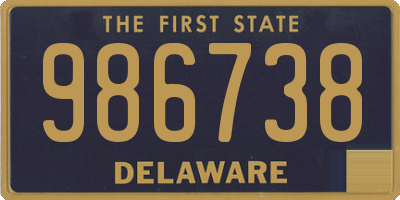 DE license plate 986738