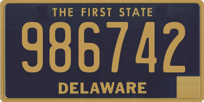 DE license plate 986742