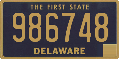 DE license plate 986748