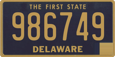 DE license plate 986749