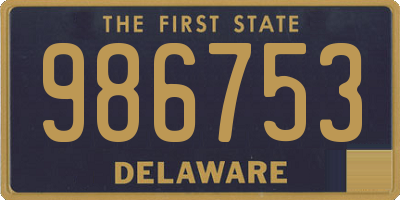 DE license plate 986753