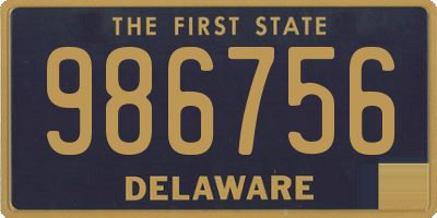 DE license plate 986756