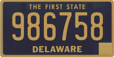 DE license plate 986758