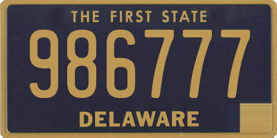 DE license plate 986777