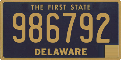 DE license plate 986792