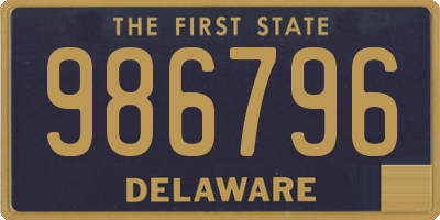 DE license plate 986796