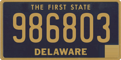 DE license plate 986803