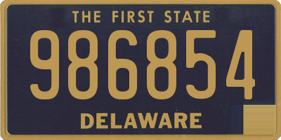 DE license plate 986854