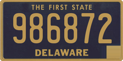 DE license plate 986872