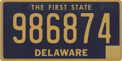 DE license plate 986874