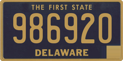 DE license plate 986920