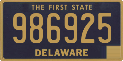 DE license plate 986925