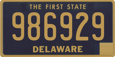 DE license plate 986929