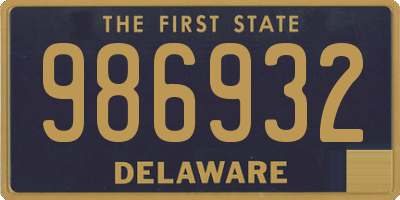 DE license plate 986932