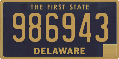 DE license plate 986943