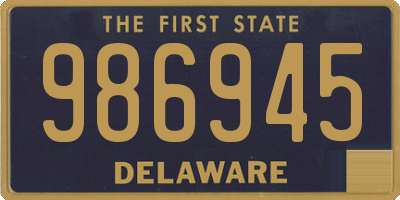 DE license plate 986945