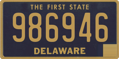 DE license plate 986946