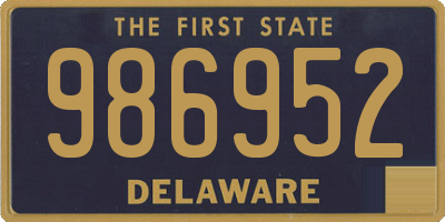 DE license plate 986952