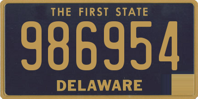 DE license plate 986954