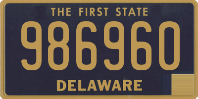 DE license plate 986960