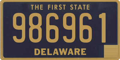 DE license plate 986961