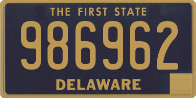 DE license plate 986962