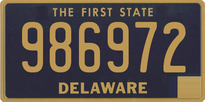 DE license plate 986972