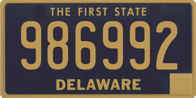 DE license plate 986992