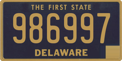 DE license plate 986997