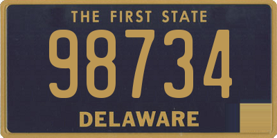DE license plate 98734