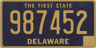 DE license plate 987452