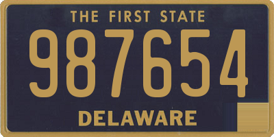 DE license plate 987654