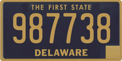 DE license plate 987738