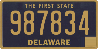 DE license plate 987834