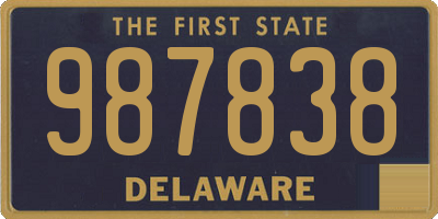 DE license plate 987838