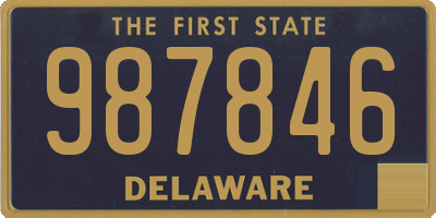 DE license plate 987846