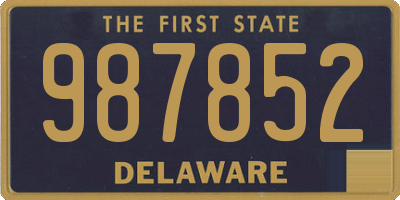 DE license plate 987852