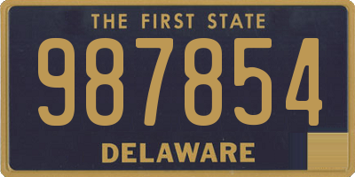 DE license plate 987854